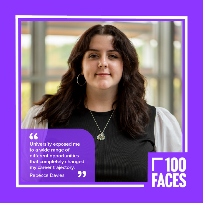 Rebecca Davies who is featured as part of Universities UK 100 Faces campaign.