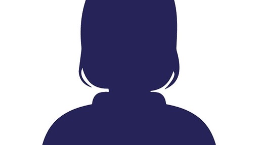 Silwét pen ac ysgwyddau dynes.