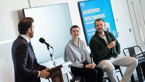 Hospitality students at conference on a panel 