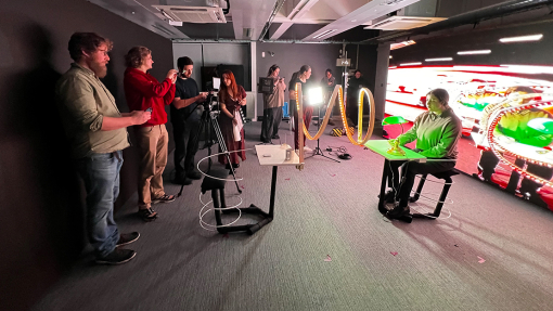 Shooting B Roll for ‘The Adding Machine’ in the Immersive room. 