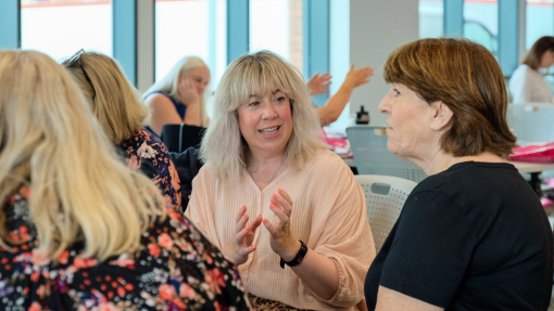 Students discussing in class