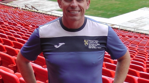 Andrew Thomas at a sports stadium