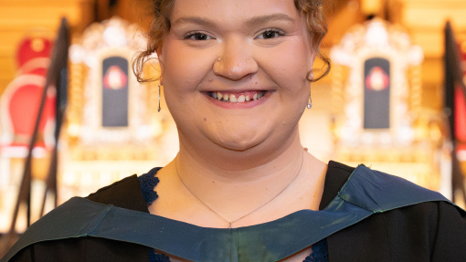 Image of Hanna in her cap and gown 