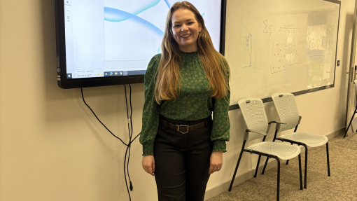 Emily Handstock from Envirovue in  a lecture room 