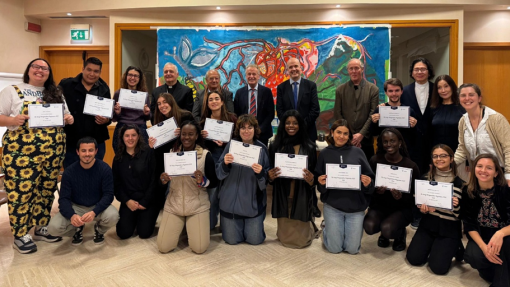 Group photo of UWTSD Academis with some delegates at the Scholas Chairs Congress in Rome.