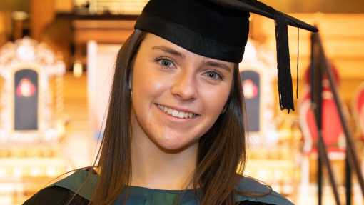 Llio Cynwal in her cap and gown 