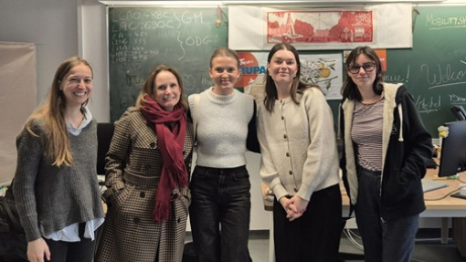 UWTSD's Kath Griffiths and Hannah Clayton with colleagues from Universite Paris Cite