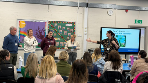 Natasha Young providing training session for teachers