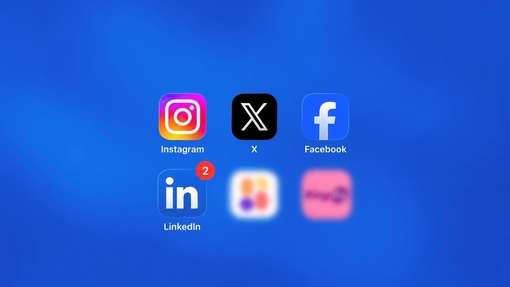 Digital aps on a bright blue background