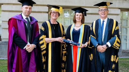 Tori James with Garet Davies, Elwen Evans KC and Emlyn Dole