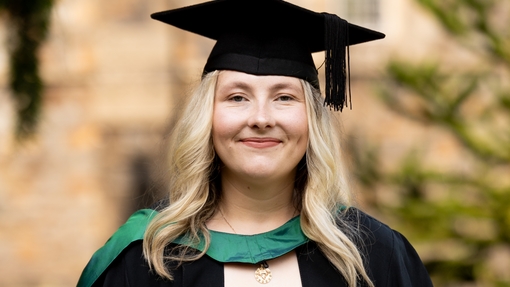Abigail Cole in her cap and gown 