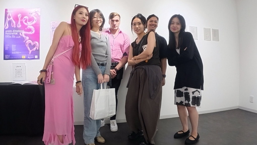 Yuran Lin with colleagues at AI520 – Emotional Resonance at ARTGEN.GALLERY in Tokyo