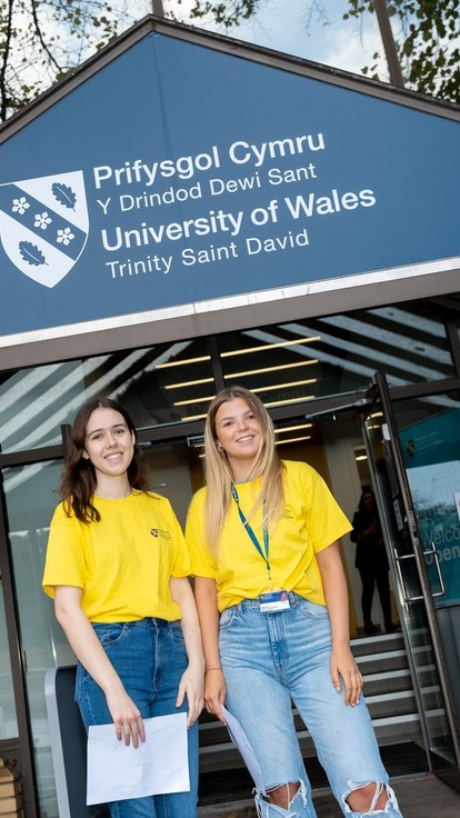 Student Ambassadors outside Haywood House Cardiff