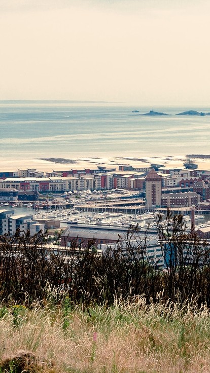 Shot overlooking Swansea Bay