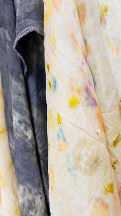fabric hanging with different patterns and colours