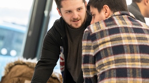 Two students in discussion