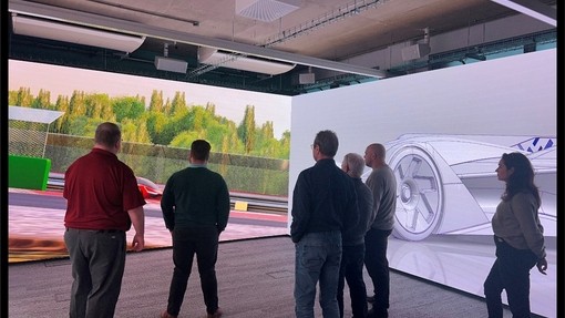 Belron representatives visiting UWTSD's immersive room