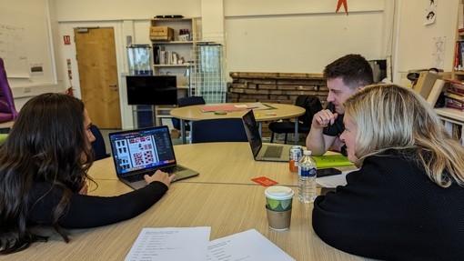 Graphic Design student discusses her work with Rachael and Ben from Waters Creative