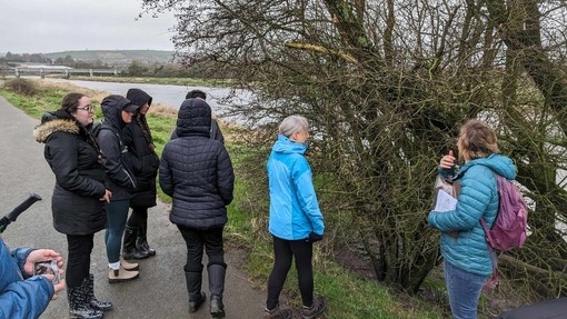 A group of students on a wellbeing walk