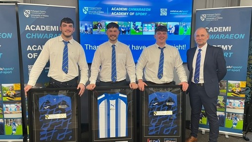 Special Recognition award - Jordan, Morgan and Cian with Lee Tregoning receiving their awards