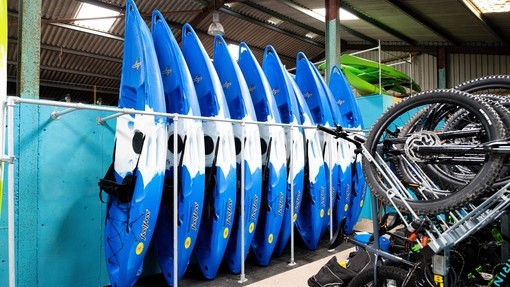 Canoe and mountain bikes at cynefin