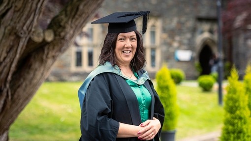 A photo of Melanie Rowland in her cap and gown