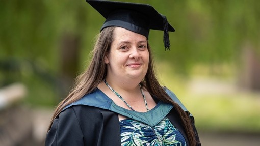 Kerry Philps in graduation gown