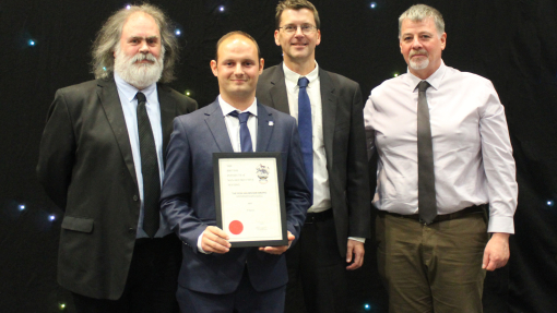 Ron Halmshaw photograph, from left to rightProf Peter Charlton, Dr Ross Hanna (Lead Author), Dr Mark Sutcliffe and Mr Tom O’Hare.