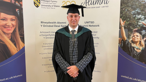 Ashley Macdonald in his cap and gown