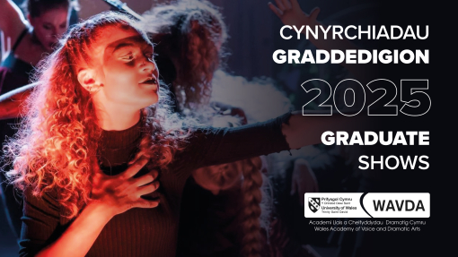 Banner with graduate shows advertised featuring a singer
