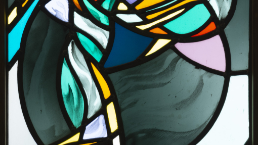 An exampled of one of the colourful stained glass images