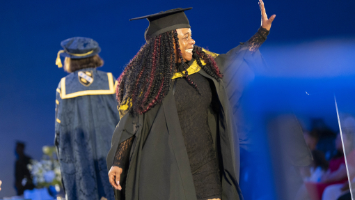 Jamilla crossing the stage