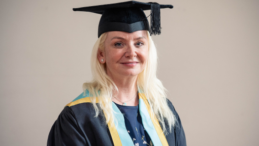 Chantal Lockey in gown for honarary fellow