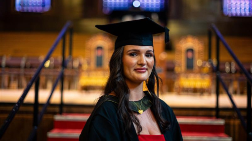Sadie Mason graduating at her graduation ceremony