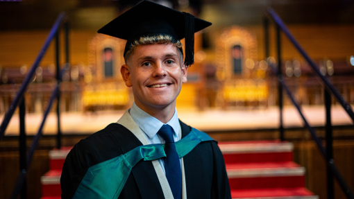 Ethan Scriven in cap and gown