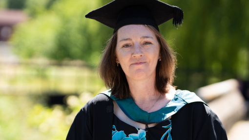 Julia Jones at Lampeter graduation in gown 2025