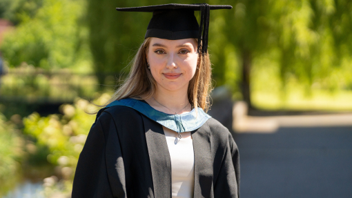 Kseniia Kulykivska at UWTSD Lampeter graduation