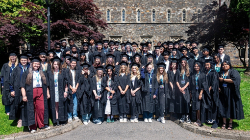 group photo of all summer school attendants in their cap and gown