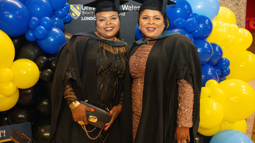 Lizzy Jest Esienna and Nwakaego Peace Elumese at UWTSD London graduation