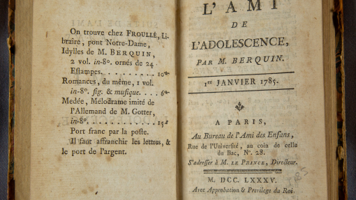 Title page from L’ami de l’adolescence by Arnaud Berquin.