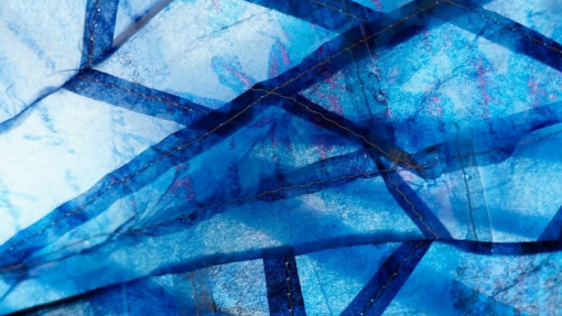 A vibrant blue abstract art image