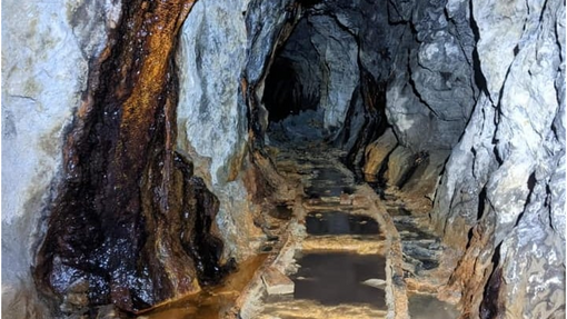 Inside underground cave