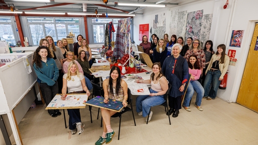 Surface Patter and Textiles students work with Julia Griffiths Jones at UWTSD Swansea College of Art