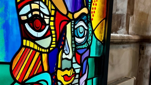 A beautiful multi-coloured stained glass