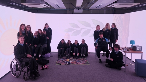 A group of pupils in the immersive room.