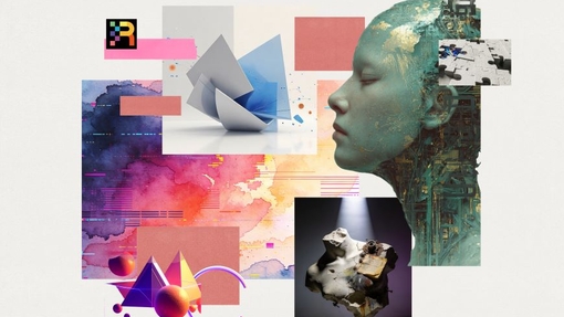 A montage of multi-coloured computer aided images.