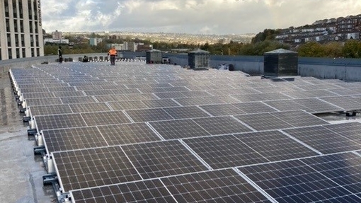 Solar panels on roof