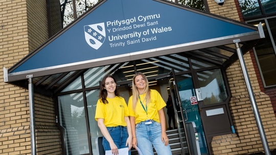 Student Ambassadors outside Haywood House Cardiff
