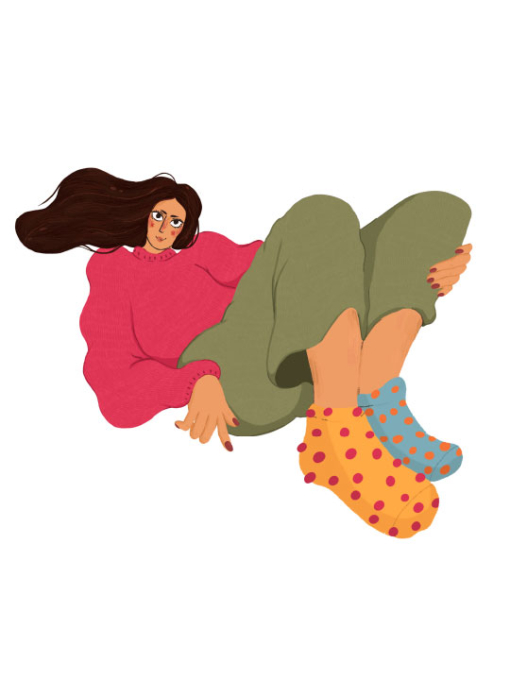 illustration of a woman laying down