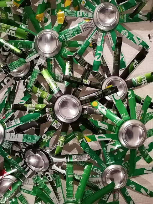 image of cans making shapes